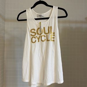 Soul Cycle white racerback tank with tags